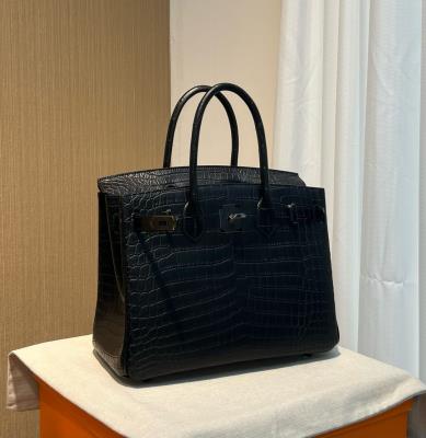 wholesale quality hermes birkin 30 matte niloticus crocodile so black